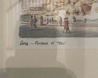 Piazza Fontana Di Trevi watercolor. Measures 15" W x 12" H. Photo 2 of 2.