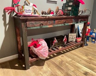 Reclaimed Wood Console 58x16x30 $250