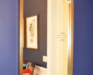 Shades of Light rounded, rectangular gold mirror