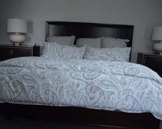 Ethan Allen Andover King bed frame (bedding and mattress not for sale) with matching bedside tables (2) and dresser (1)