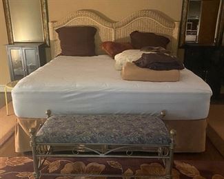 Sleep Number Bed with Wicker Headboard