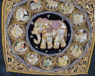 Finely Woven Elephant Themed Tapestry