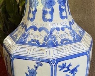 Blue and White Oriental Vase