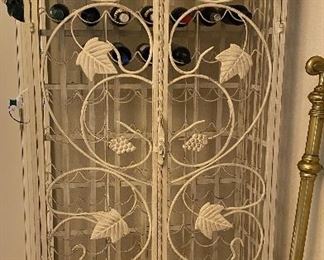 Ornate Metal Wine Storage Cabinet
