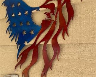 Laser Cut Patriotic Metal Eagle