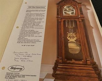 Ridgeway Grandfather Clock (The Genevieve)