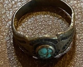 Small Silver and Turquoise Ring