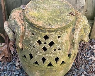 Clay Elephant Themed Plant Stand