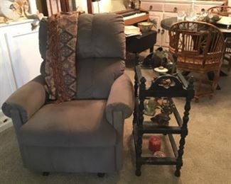 Electric recliner, three tiered side table