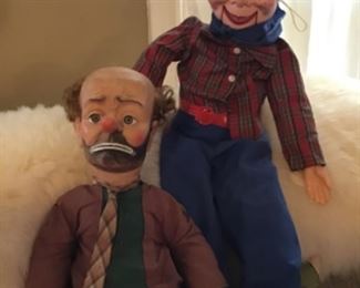 Howdy Doody Ventriloquist Doll and Emmet Kelley Clown Doll