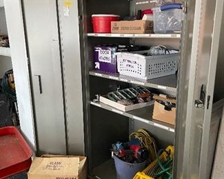 Metal cabinet and tools
