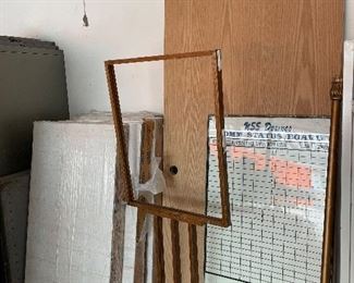 Ceiling tiles (NEW), Wood Interior door (NEW), Message board holder