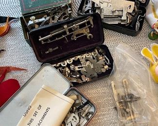Antique sewing machine accessories (Singer, White, more)