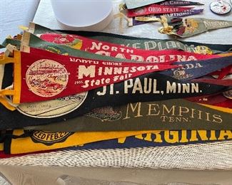 Large selection of vintage pennants