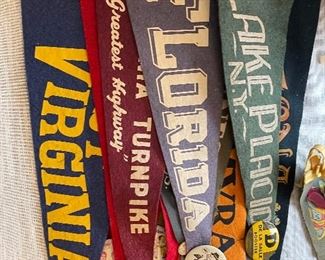 Large selection of vintage pennants