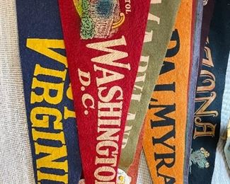 Large selection of vintage pennants