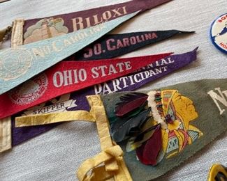 Large selection of vintage pennants