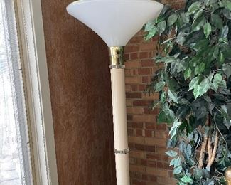 Vintage 80s lucite and metal floor lamp