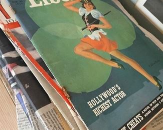 vintage magazines and newspapers