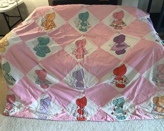Vintage Sunbonnett Sue bedspread (not quilted) - approx. 66” x 83”