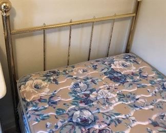Twin brass headboard + twin mattress & box spring 