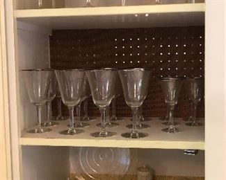 Assorted stemware including Fostoria “Amber Topaz”