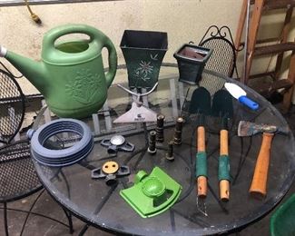 Yard tools, brass nuzzles, sprinklers 