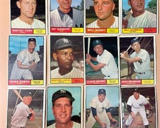 1961 Topps New York Yankee Player Cards - 12