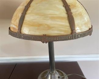 Vintage Lamp with Glass Panel Shade