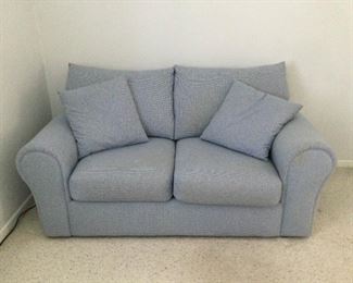 Rowe Blue Checked Love Seat