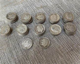 82 1950s Silver Dimes