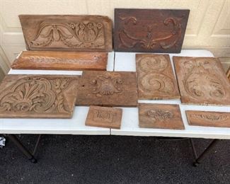 Set of 10 Relief Wood Panels