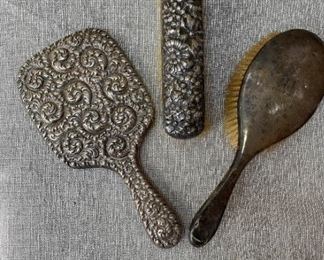Antique Sterling Mirror and Brushes