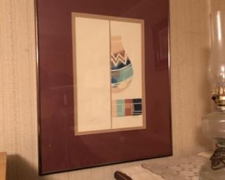 Southwestern motif art - signed by artist - 2 piece set
