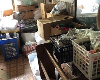 Some of the dozens of boxes in the basement for picking