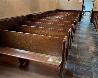 All pews must be picked up after 1:30 PM on Sunday.