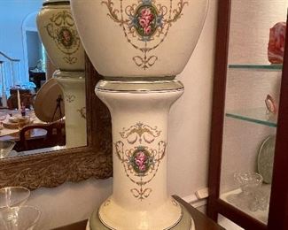 Pair of Early 1900’s Roseville Creamware Pottery Rosalie Jeanette Jardiniere