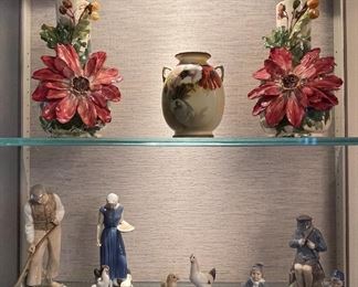 Nippon Hand-painted Vase, Antique Italian Barbotine Majolica? Hand-painted Flower Vases, B & Amp Figurine signed Axel Socher, Royal Copenhagen~Denmark~ Figurines 905, 2220, 3689, 3643, 2193, 2194