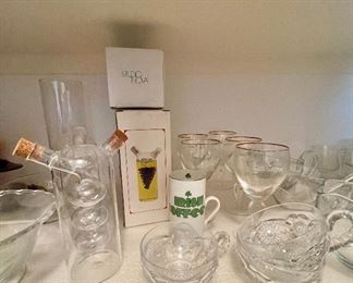 Vintage Irish Coffee Cups, Glass Oil/Vinegar Dispensers 