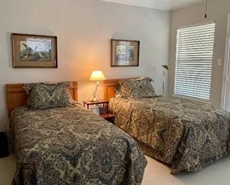 Twin Beds with Solid Wood Headboards