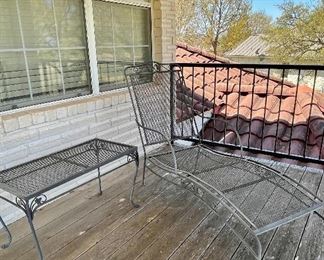 Vintage Wrought Iron Lounge Chair, Wrought Iron Coffee Table