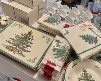 Spode Christmas Tree Placemats, Napkins