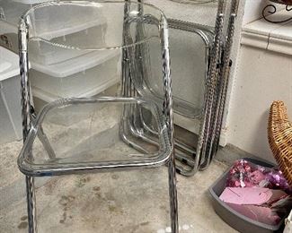Set of 4 Fold up Acrylic Chairs