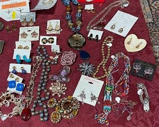 Wallace Sterling Christmas Ornament, .925 Cuff Bracelet, .925 Link Necklace, Laurel Burch 14K Gold Plated Flowering Feline Earrings, Brighton, Vintage Costume Jewelry