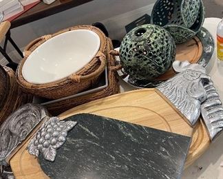 Pewter& Wood  Rooster, Pig, Turkey, Longhorn Cutting/Charcuterie Boards