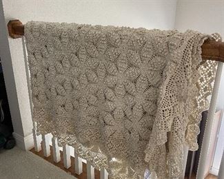 Vintage Heavy Crocheted Bedspead
