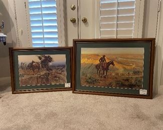 C. M. Russell Framed Western Prints