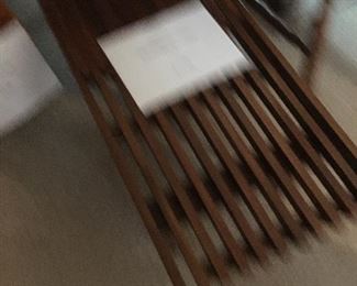 Wooden slat table. Excellent condition 