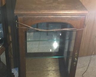 Small wood display cabinet