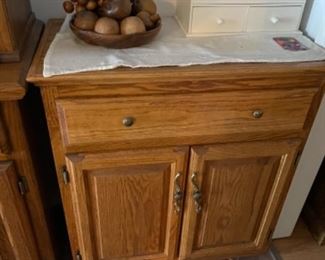 oak Cabinet on wheels
